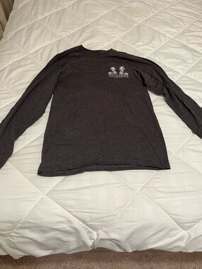 urban pipeline Charcoal Long-Sleeve Crewneck with Palm Graphic